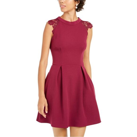 White Speechless Dress Macys Speechless Dresses Speechless Womens Lace  Contrast Fit Flare Dress Red Nwt Poshmark